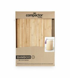 Koš na prádlo Compactor bambusový s víkem Bamboo - kulatý, přírodní, 40 x v.60 cm