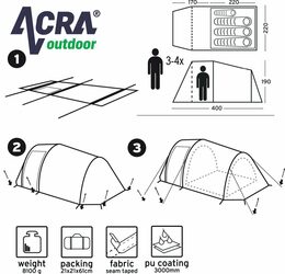 Stan Acra BROTHER ST18 pro 4 osoby