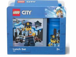 Box svačinový 20 x 17,3 x 7,1 cm + láhev 390 ml, PP + silikon LEGO CITY sada 2díl.