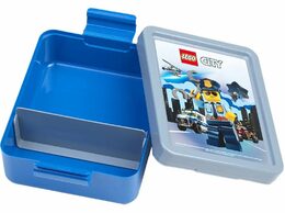 Box svačinový 20 x 17,3 x 7,1 cm + láhev 390 ml, PP + silikon LEGO CITY sada 2díl.
