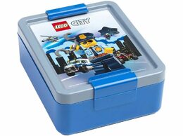 Box svačinový 20 x 17,3 x 7,1 cm + láhev 390 ml, PP + silikon LEGO CITY sada 2díl.