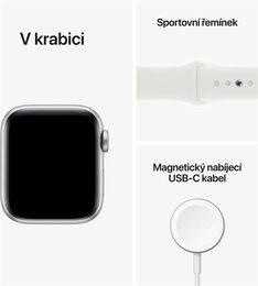Hodinky Apple Watch SE GPS + Cellular, 44mm Silver Aluminium Case with White Sport Band - Regular - ROZBALENO