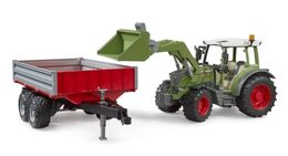 Bruder Traktor Fendt Vario 211 s čelním nakladačem a sklápěcím přívěsem