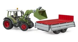 Bruder Traktor Fendt Vario 211 s čelním nakladačem a sklápěcím přívěsem