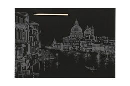 Škrabací obrázek duhový Benátky 40,5x28,5cm A3 v sáčku