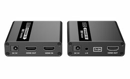 Extender PremiumCord HDMI KVM 4K a FULL HD 1080p na 70m s přenosem, odolnost proti bleskům, přepětí