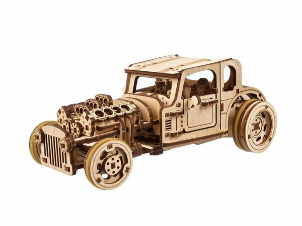 Ugears 3D dřevěné mechanické puzzle The Hot Rod Furious