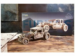 Ugears 3D dřevěné mechanické puzzle The Hot Rod Furious