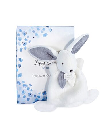 Doudou Dárková krabička modrá -  mini  králíček 17 cm