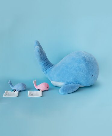 Doudou Dárková sada - Plyšová modrá velryba 15 cm