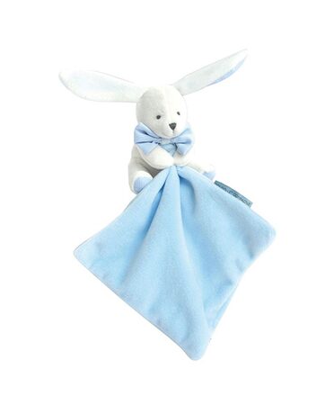 Doudou Dárková sada modrá - králíček s muchláčkem 10 cm