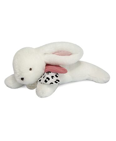 Doudou Dárková sada - Plyšový králíček s růžovou bambulkou 25 cm