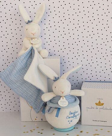 Doudou Dárková sada - králíček námořník s muchláčkem 10 cm