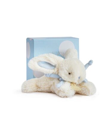 Doudou Dárková sada - Plyšový králíček modrý 16 cm