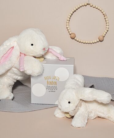 Doudou Dárková sada - Plyšový králíček pink 30 cm