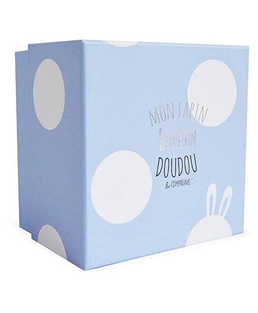 Doudou Dárková sada - Plyšový králíček modrý 20 cm
