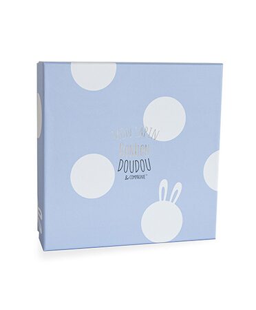 Doudou Dárková sada - Plyšový králíček modrý 26 cm