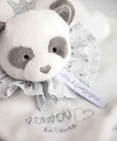 Doudou Dárková sada - plyšový muchláček panda 20 cm
