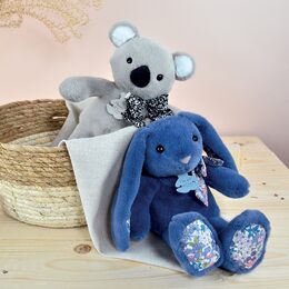 Doudou Histoire d´Ours Plyšový kamarád modrý králíček 25 cm