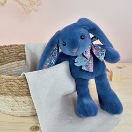 Doudou Histoire d´Ours Plyšový kamarád modrý králíček 25 cm