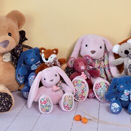 Doudou Histoire d´Ours Plyšový kamarád růžový králíček 40 cm