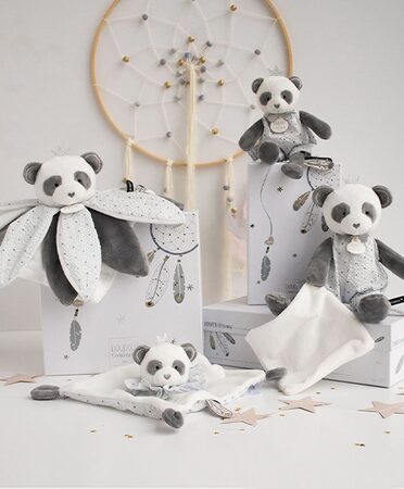 Doudou Dárková sada - plyšová hračka panda 20 cm