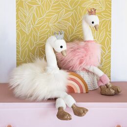 Doudou Histoire d´Ours Plyšová hračka růžová labuť 30 cm
