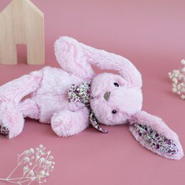Doudou Histoire d´Ours Plyšová hračka růžový králíček 25 cm
