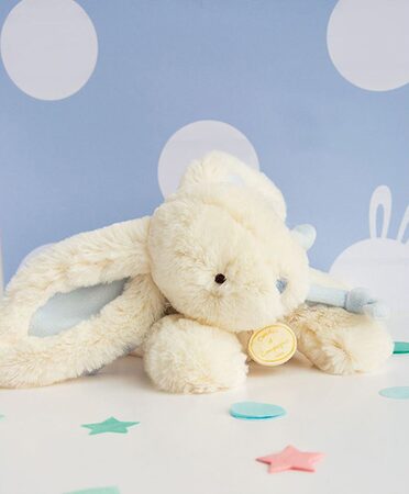 Doudou Dárková sada - Plyšový králíček modrý 20 cm