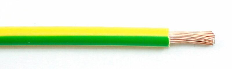 Kabel H07V-K CYA zemnící pro soláry, měděný 1x 16mm2 - žluto-zelený, cena za 1m