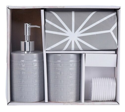 EXCELLENT HOUSEWARE Sada doplňků do koupelny DOLOMITE 4 ks šedá KO-CY2210530seda