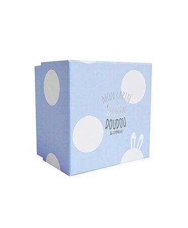 Doudou Dárková sada - Plyšový králíček modrý 16 cm