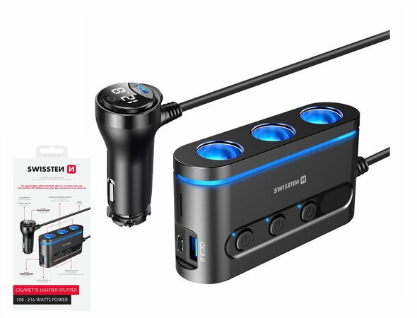 SWISSTEN nabíječ s výstupem 3xCL 2xUCB-C PD a 1x USB-A QA 3.0 108W - 216W