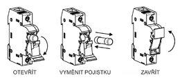 Pojistný odpínač ETH 10 DC 1p pro fotovoltaické panely s pojistkou 16A