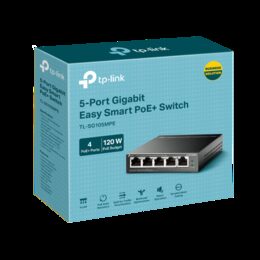 Switch TP-Link TL-SG105MPE Easy Smart, 5x GLAN, 4x PoE+, 120W