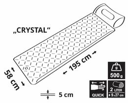 Karimatka Cattara CRYSTAL 195x58x5cm nafukovací šedá