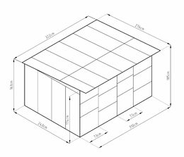 Kotec pro psa G21 KEN 886 - 322 x 275 cm, dvoumístný, šedý