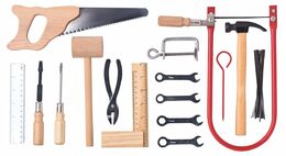 Nářadí Woody kovové, v dřevěném boxu - velké