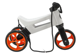 TEDDIES Odrážedlo FUNNY WHEELS Rider SuperSport bílé/oranž 2v1+popruh,výš.sedla28/30cm nos.25kg 18m+v krab.