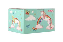 Hrací skříňka šperkovnice Jednorožec natahovací dřevo v krabičce 16x10x12cm
