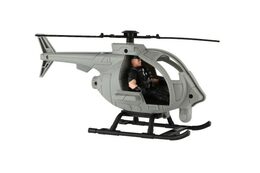 Vrtulník/helikoptéra vojenský s vojákem plast s doplňky v krabici 28x18x12cm