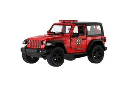 Teddies Kinsmart auto Jeep Wrangler policie hasiči 12,5cm kov na zpětné natažení