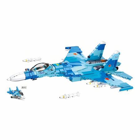 Sluban Model Bricks M38-B0985 Stíhací letoun Su-27 2v1 Poškozený obal