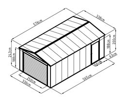 Garáž G21 Portland 1950, 338 x 576 cm, antracitová