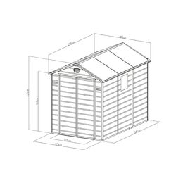 Zahradní domek G21 Boston 523 - 188 x 278 cm, plastový, šedý