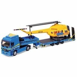 Stavebnice Monti System MS 58.3 Helitransport MI-2 Mercedes Actros L 1:48 v krabici 31,5x21x8cm