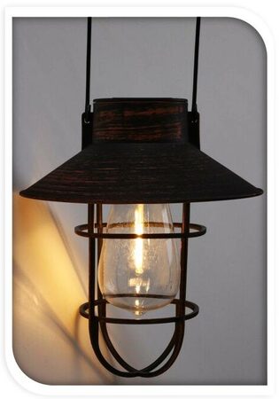 PROGARDEN Lucerna solární LED retro měděná KO-AF5300100oran