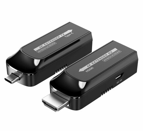 Extender USB-C na HDMI přes Cat5e/6/6a 4K@60Hz na 60m
