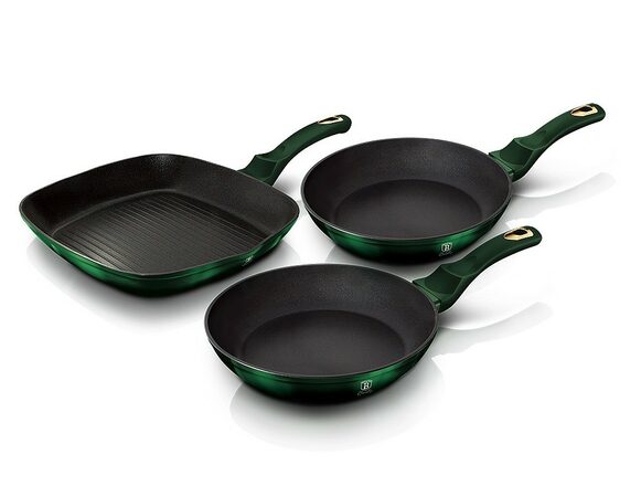 BERLINGERHAUS Sada pánví s titanovým povrchem 3 ks Emerald Collection BH-6167