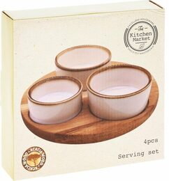 EXCELLENT HOUSEWARE Servírovací misky s kulatým podnosem sada 4 ks KO-278000750